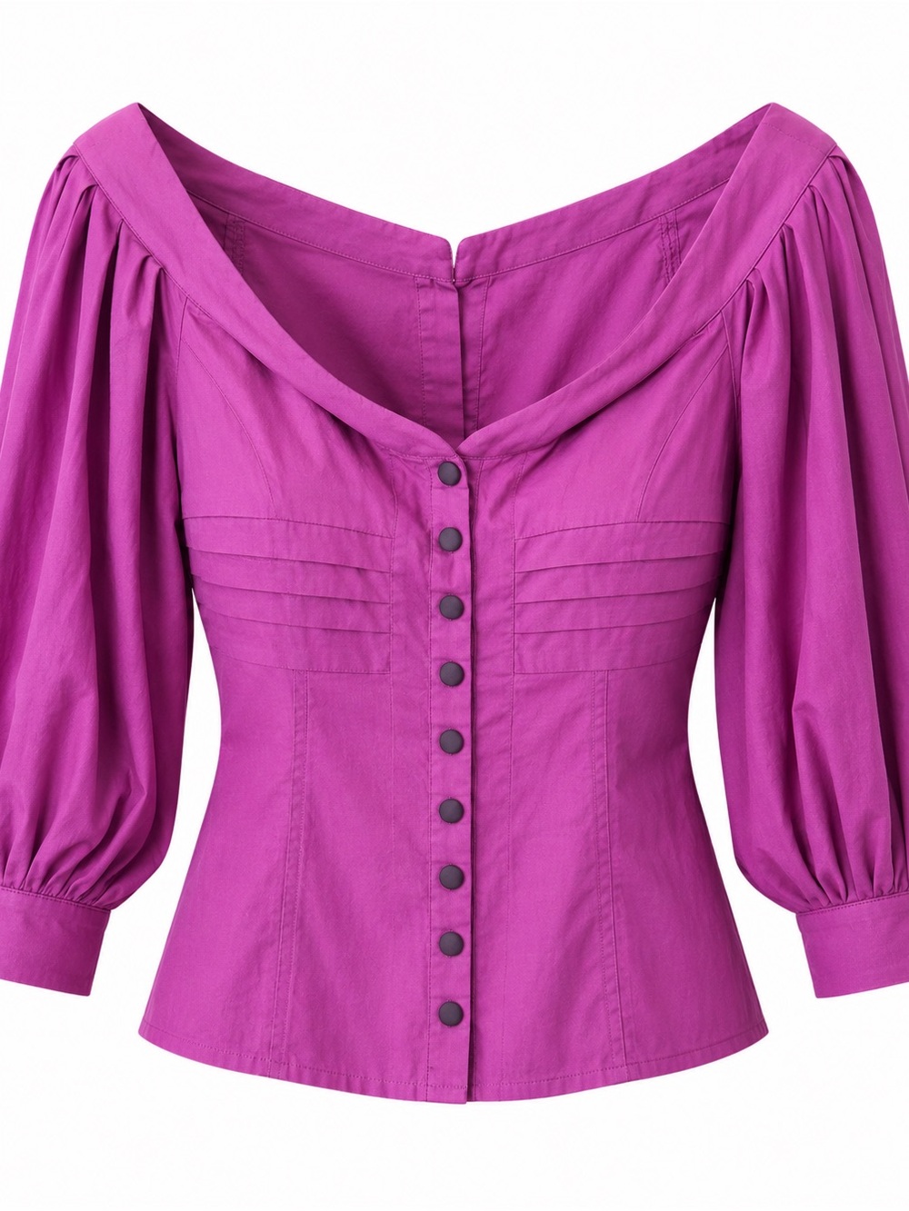 Purple Off-Shoulder Button-Front Women’s Top